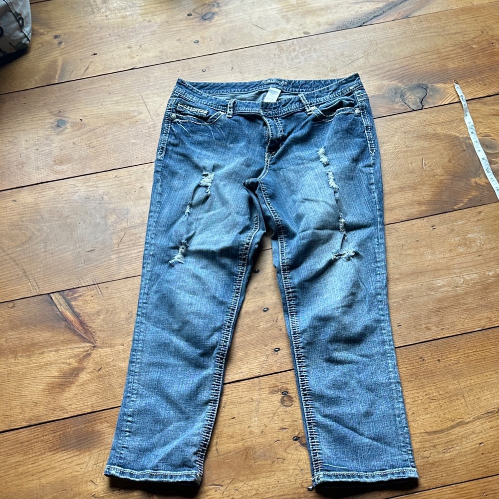 Maurices Blue Distressed Women Jeans